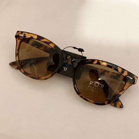 POP Eyewear UV400 Cat Eye Retro Tortoise Sunglasses NWT - Picture 3 of 5